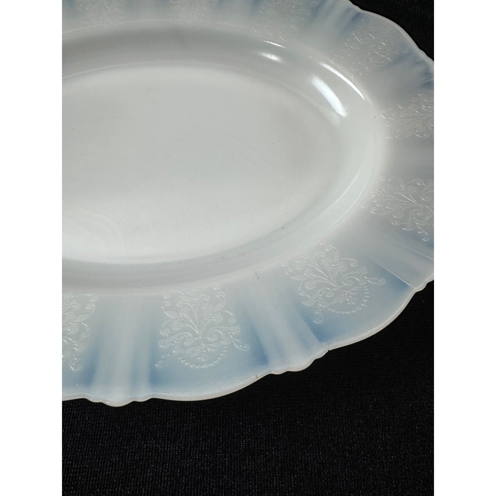 2 MacBeth-Evans Monax American Sweetheart etched Platters 13" Opalescent Glass - Picture 4 of 16